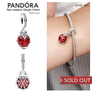 PANDORA Red Ladybird Dangle Charm w/box
